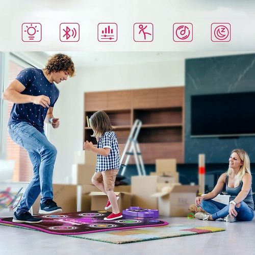 MATA DO TAŃCA DLA DZIECI MUZYKA BLUETOOTH 6 STRZAŁEK ŚWIETLNYCH LED na Arena.pl