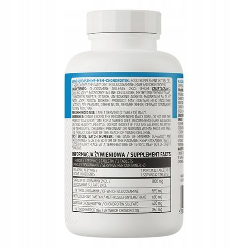OstroVit Glucosamine + MSM + Chondroitin 90 tabs Glukozamina Chondroityna na Arena.pl