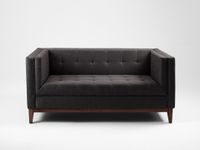 Sofa by-TOM 2 osobowa rozkładana - czarny, orzech, sofa do sypialni