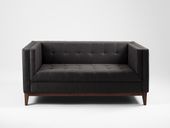 Sofa by-TOM 2 osobowa rozkładana - czarny, orzech, sofa do sypialni