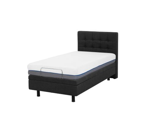 Łóżko regulowane tapicerowane 80 x 200 cm szare DUKE na Arena.pl