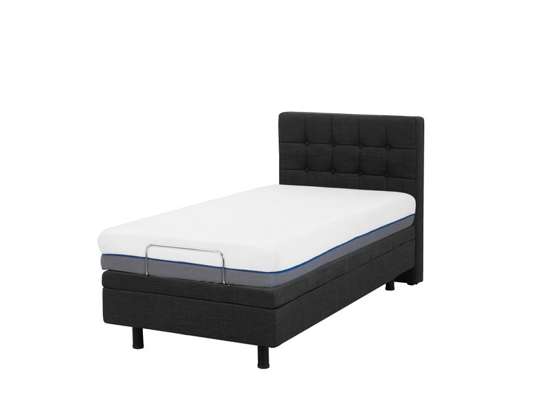 Łóżko regulowane tapicerowane 80 x 200 cm szare DUKE zdjęcie 4