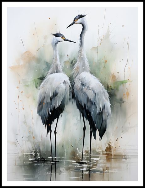 Plakat 75x100cm Tańczące Czaple zdjęcie 3
