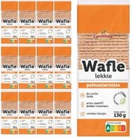 Eurowafel Wafle lekkie pełnoziarniste 130 g x 12 sztuk