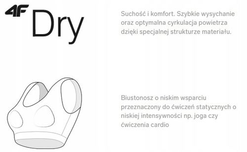 4F Biustonosz Sportowy TRENINGOWY Oddychający Stanik USBAF116 > M/L na Arena.pl