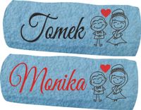 PREZENT na ŚLUB rocznicę Ręczniki z HAFTEM napis