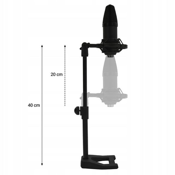 MIKROFON POJEMNOŚCIOWY USB + STATYW UCHWYT POP FILTR KOSZ DNA PODCAST 700 zdjęcie 13