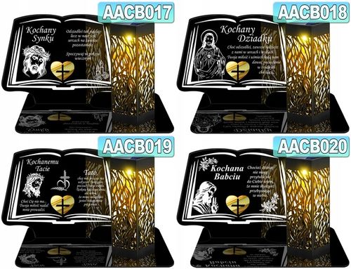 ZNICZ SOLARNY LED WIECZNY DLA TATY NA CMENTARZ GRÓB lampka Księga 3D na Arena.pl