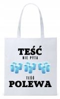 Dla Teścia Taty Prezent Torba Eco Biała Shopper Z Nadrukiem Ze Zdjęciem