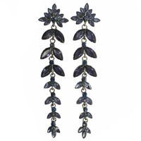 Długie zjawiskowe kolczyki grafitowe niebieskie KOKONET 3-0324