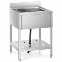 Stół ze zlewem półka 1 komora rant Royal Catering RCSSS-60X60-S 10011684