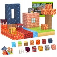 KLOCKI MAGNETYCZNE MINECRAFT BLOKI KLOCKI PIXELE SZEŚCIANY 100 KLOCKÓW