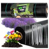 Agrowłóknina 90G 1,6x50m Czarna UV Agrotkanina Mata Antychwastowa + Kotwy