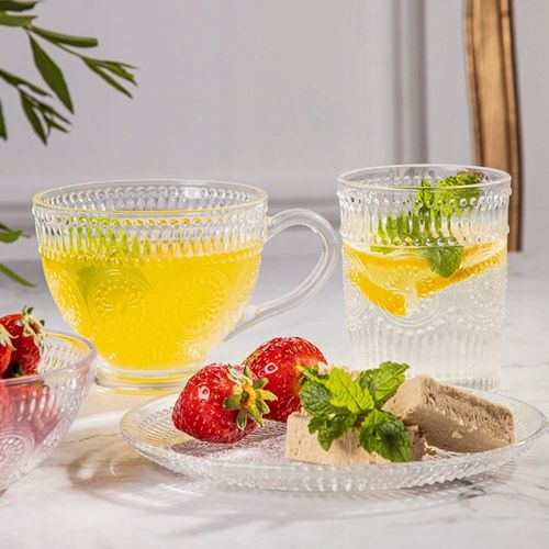 Zestaw 6 filiżanek do kawy szklanki kubki szklane Altom Design Daisy 430 ml na Arena.pl