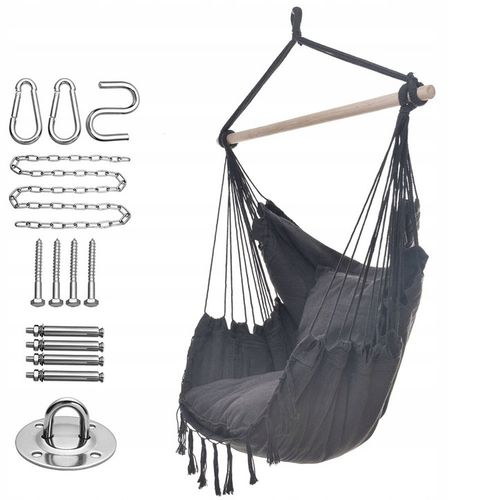 Ciemno szary Antracyt hamak brazylijski kokon huśtawka ogrodowa poduszki na Arena.pl