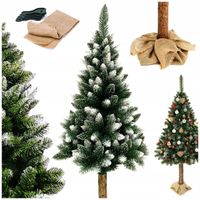 CHOINKA SZTUCZNA NA PNIU GĘSTA SOSNA DIAMENTOWA OŚNIEŻONA PREMIUM 180 CM