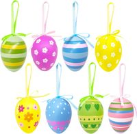 Aviski 24 Szt Ozdób Wiszące Jajka Wielkanocne Wielokolorowe Pisanki