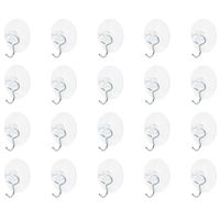 TG73980 WIESZAKI HACZYKI ŚCIENNE NA PRZYSSAWKI TRANSPARENTNE ZESTAW 20szt