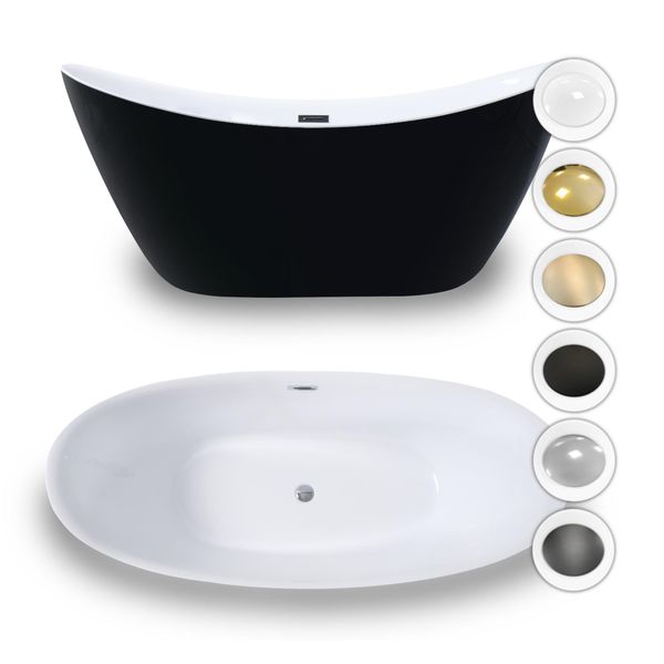 Wanna wolnostojąca Malta Czarno-biała zdjęcie 1