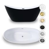 Wanna wolnostojąca Malta Czarno-biała