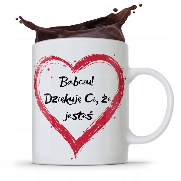 Kubek Dla Babci Na Imieniny Babciu Dziękuje Ci Z Nadrukiem Ze Zdjęciem zdjęcie 1