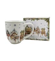 KUBEK PORCELANOWY DUO ŚWIĘTA ŚWIĄTECZNA WIOSKA XXL 1000 ML