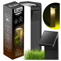 Lampa Solarna Ogrodowa LED Wbijana Słupek Czujnik Zmierzchu 3000K Ogród