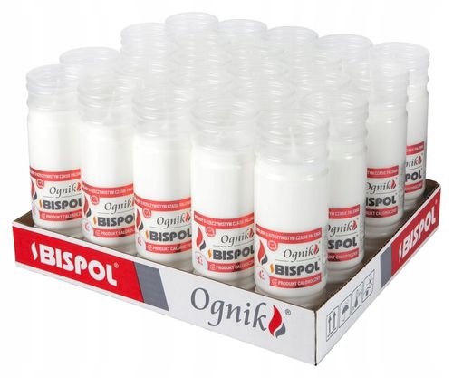 BISPOL wkład parafinowy do zniczy 17,5 cm WP4 zgrzewka 24 sztuki na Arena.pl