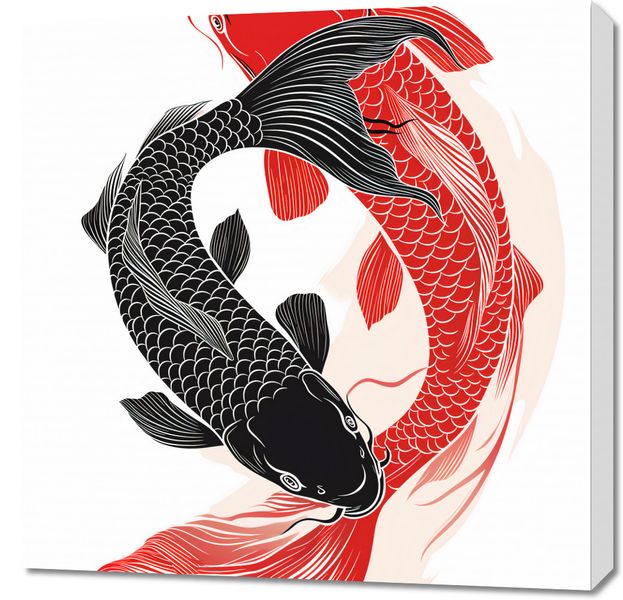 Obraz 70x70cm Yin i Yang Koi zdjęcie 1