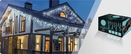 LAMPKI CHOINKOWE ŚWIĄTECZNE SOPLE Z EFEKTEM FLASH ZEWNĘTRZNE 15M 500 LED na Arena.pl