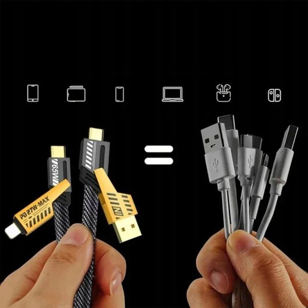 Kabel USB-C USB-A 4 w 1 65W 1.5m zdjęcie 6