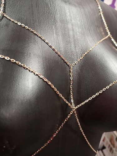 BODY CHAIN NA PIERSI ŁAŃCUSZEK NA CIAŁO ZŁOTY SEXY na Arena.pl
