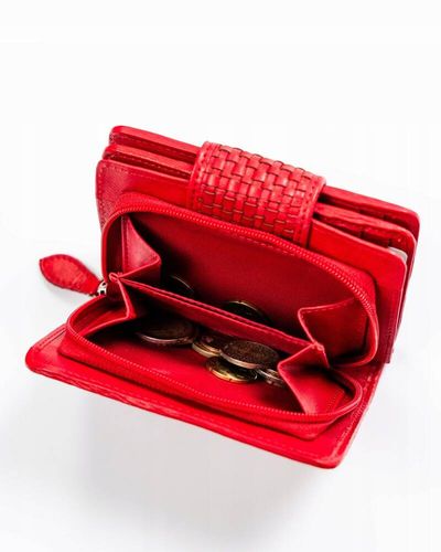 skórzany portfel damski zamykany na zatrzask - rovicky na Arena.pl