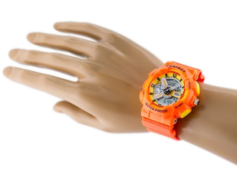 ZEGAREK MĘSKI PERFECT SHOCK (zp219f) - orange zdjęcie 5