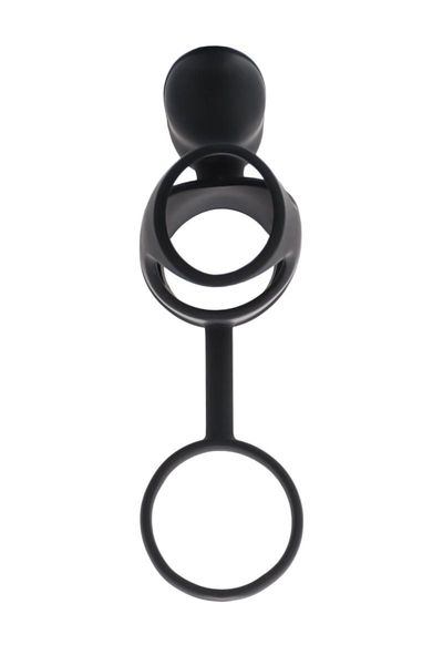 Black & Red, Penis Ring With Vibration, Clitoral Stimulation, Silicone, zdjęcie 3