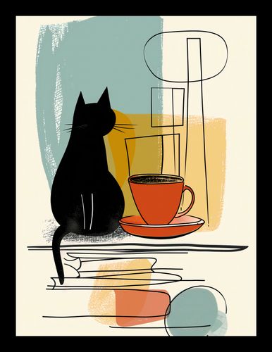 Plakat 15x20cm Kot i Kawa na Arena.pl