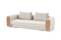 SOFA LAVO BEŻ ROZKŁADANA WELUR, 250X107X70 CM