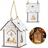 Lampion Adwentowy Biały Dla dzieci z lampką led z imieniem dziecka