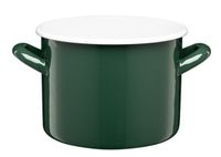 Garnek emaliowany polewany gładki GORDON 20 cm 4,4 l butelkowa zieleń biały