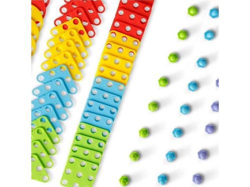 WKRĘTARKA ZESTAW KONSTRUKCYJNY dla dzieci ŚRUBKI 3D Kolorowe klocki Kuferek na Arena.pl