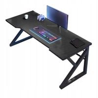 BIURKO GAMINGOWE KOMPUTEROWE CZARNE CARBON NOWOCZESNE DLA GRACZA LOFT