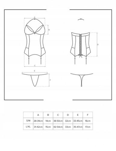 Bielizna-838-COR-3 gorset i stringi L/XL na Arena.pl