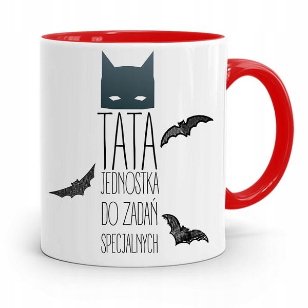 Kubek Czerwony Dla Taty Ojca Jednostka Specjalna Z Nadrukiem Ze Zdjęciem zdjęcie 1