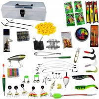 ZESTAW DROBIAZGÓW AKCESORIÓW WĘDKARSKICH 450 PUDEŁKO PREZENT DLA