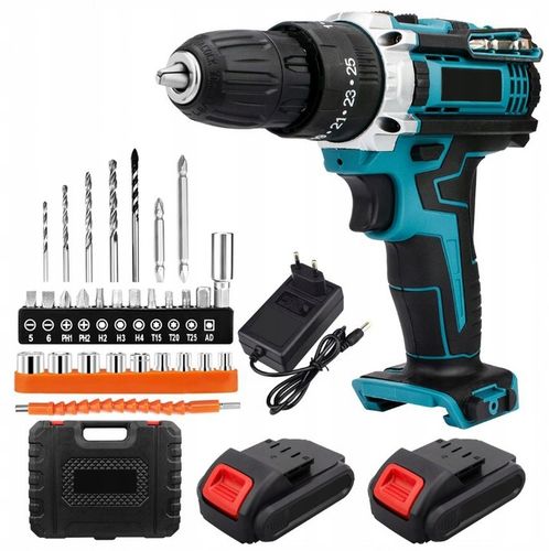 WIERTARKO-WKRĘTARKA AKUMULATOROWA 21V NIEBIESKA 2 AKUMULATORY 2.0Ah na Arena.pl