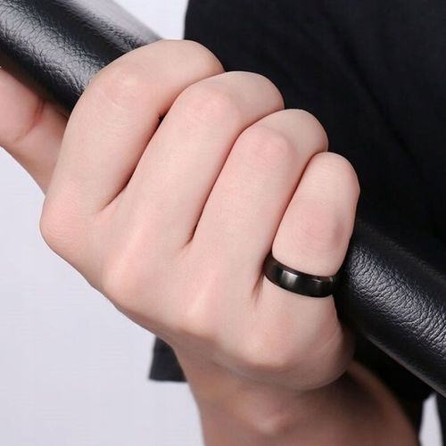 CZARNA FAZOWANA OBRĄCZKA, STAL CHIRURGICZNA r.30 na Arena.pl