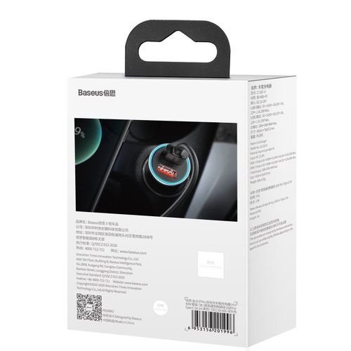 Szybka ładowarka samochodowa 2x USB 40W QC SCP FCP AFC + kabel USB-C szary na Arena.pl