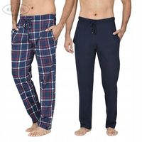Spodnie Od Piżamy Piżamowe Bawełna Męskie 2 PAK XL Wygodne Do Spania Długie