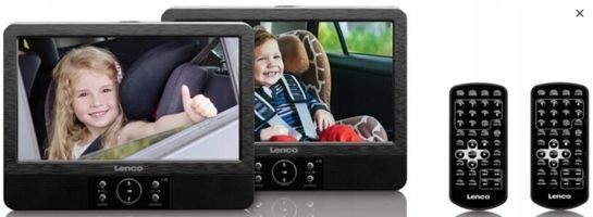 2 Monitory LCD 9 2xDVD Lenco DVP-928 USB SD DivX zdjęcie 5