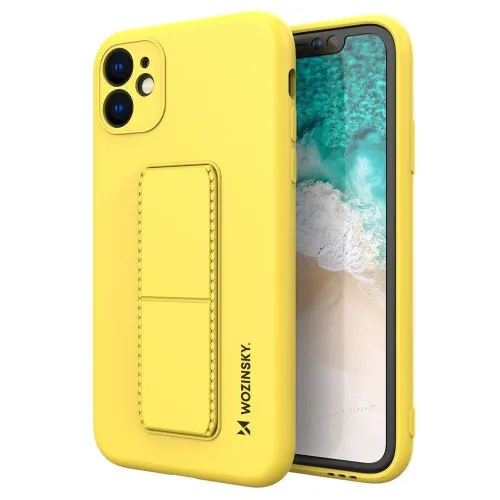 Wozinsky Kickstand Case silikonowe etui z podstawką iPhone 12 Pro Max żółte na Arena.pl